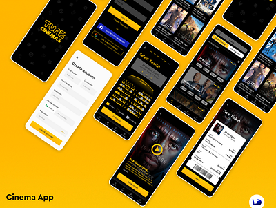 Cinema App app branding design icon typography ui ux