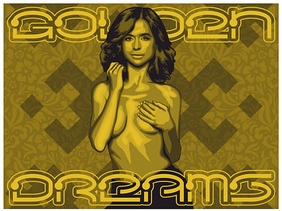 Golden Dreams custom type dreams girl character golden illustration lettering vector art