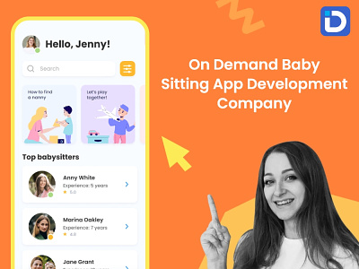 On Demand Baby Sitter App Development Services app development baby sitter baby sitter app development branding design mobile app development ui