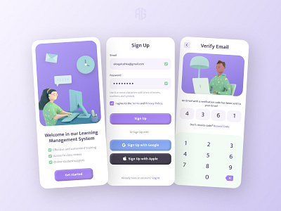 Sign Up for LMS Challenge #1 #DailyUI 3d app challenge class dailyui dailyui.co design dribbble lms registration signup students study ui ui design ux ux design