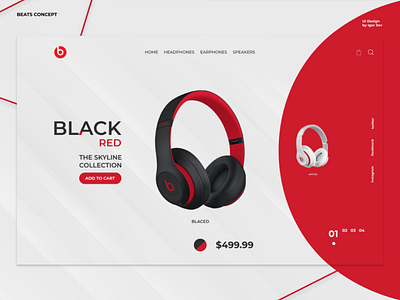 Beats store concept cart branding design ui