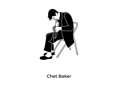 Chet Baker black white chet baker design designs graphic graphic design icon illustration illustrator sketch