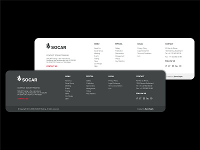Socar - Web design (Footer) created figma footer ui uiux uiuxdesign web web design webdesign website website design