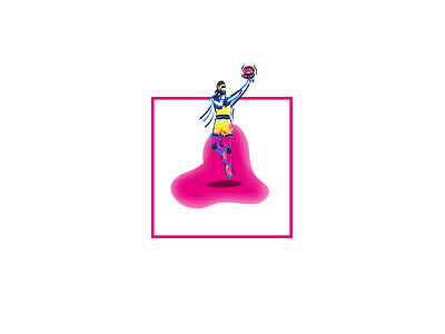 Basketman Illistration 2020 basket basketball basketball player design designs dribbble graphic graphic design icon illustration illustrator logo logodesign pink sketch yellow