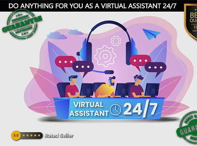 Virtual Assistant Portfolio Design branding design flat graphic design illustration vector web