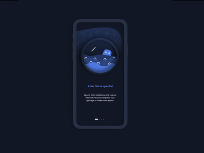 Binz - recycling app animation dark mode environment illustration motion onboarding onboarding ui recycle recycling