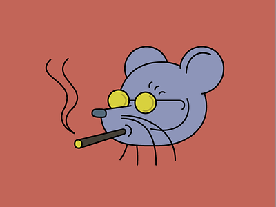 Thanks Dribbble character first shot rat smoking vector
