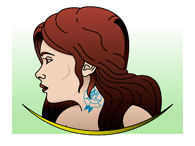 Redhead illustration redhead rose tattoo woman
