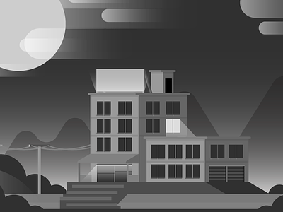 Lonely Factory building dev game illustration mobile vector