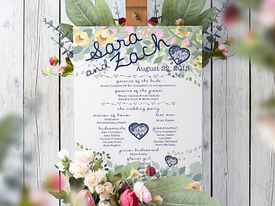 SJZA Wedding Program design program typography wedding