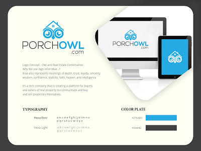 Porch Owl Real Estate branding design hand drawn illustration logo logo design logodesign minimalist logo typography vector