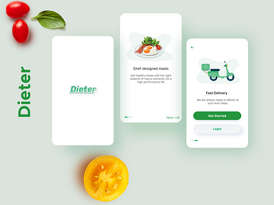 Onboarding screen for a Food app