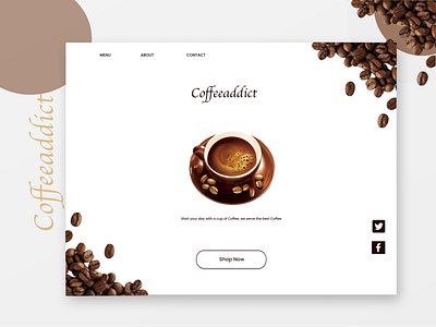 Landing page for coffeeaddict web
