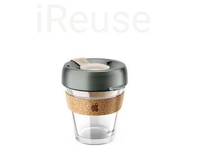 Collaboration tech brand & reusable cup animation apple collaboration design logo reusable web