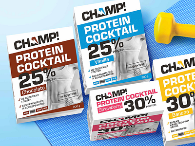 CHAMP! Protein cocktail packaging sport food