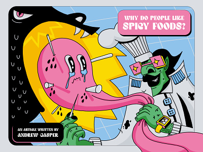 Spicy! 2d characterdesign cooking doodle doodle art fire flyer food graphic design illustraion poster ui