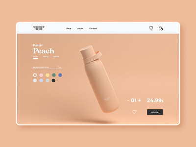 Enki - Website concept 3d bottle branding design interaction design pastel color typography ui ux webdesign