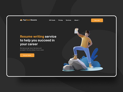 TopStack Resume - Redesign concept 3d clean design illustration interaction design minimal resume ui ux webdesign