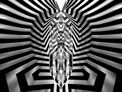 "Qubit" (256 Megapixels) 3d art album cover album cover design blackandwhite design digital art minimalism op art render