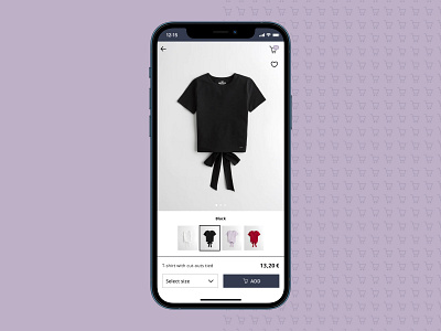 Single item app clothe design ecommerce fashion flat shop ui