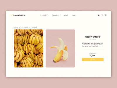 E-commerce shop (single item) banana branding dailyui design flat ui web