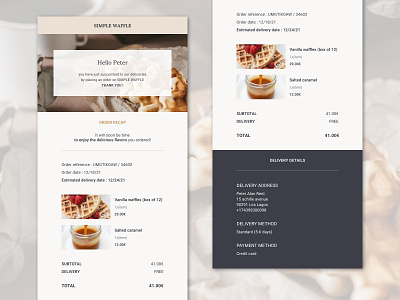 Email receipt dailyui design email flat ui waffles web