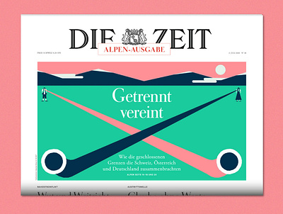 UNITED BUT SEPARATED for DIE ZEIT Alpen adobe illustrator drawing editorial editorialillustration illustration illustrator minimal vector