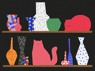 Fat cats and pottery adobe illustrator artwork cats character drawing flat grain graphic illustration illustrator minimal vector art