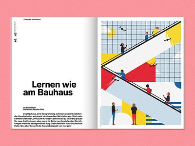 Legacy of Bauhaus education adobe illustrator design editorial flat illustration illustrator minimal vector