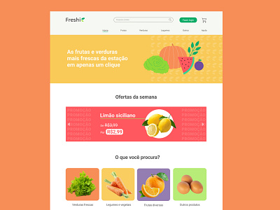 Freshi Hortifruti - Homepage app design e commerce food fruits groceries homepage interface shopping ui ui design ux ux ui vegetables web