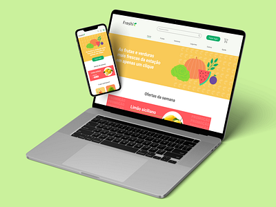 Freshi Homepage design e commerce food fruits graphic design homepage illustration interface ui ux ux ui vegetables webdesign website