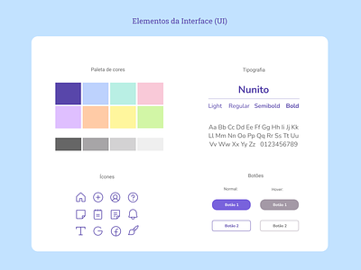 Organiza App - UI Elements app buttons color pallete design icons interface style guide ui ui guide ui kit ux