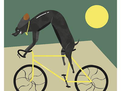 BIKE DOG bike dog flat illustration prints vector