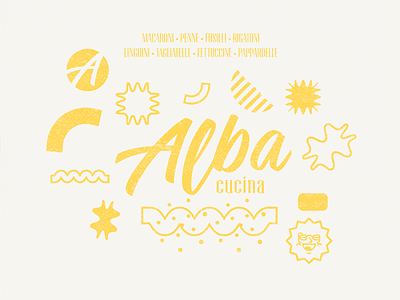 Alba cucina branding design food typography vector