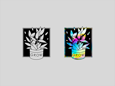 Holographic Plant Sticker contest rebound sticker design sticker mule stickers