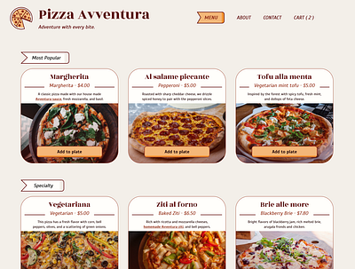 Pizza Avventura illustration menu pizza restaurant shiftnudge