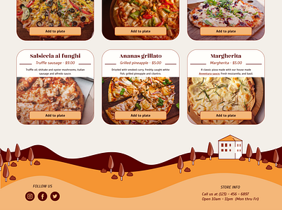 Pizza Avventura (Footer illustration) footer illustration landscape menu restaurant shiftnudge