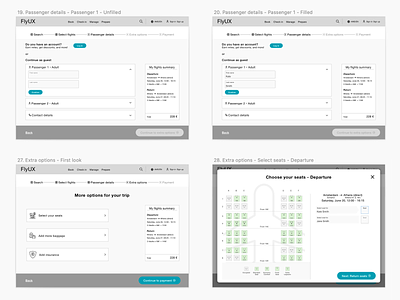FlyUX - Project booking process content flights flows mid fidelity mid fidelity prototype ux wireframes