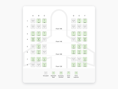 Fly UX seat mapping booking design mid fidelity ui ux