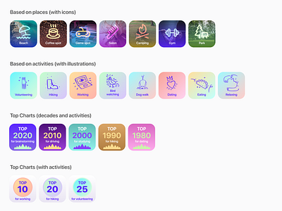 Earfull music categories app ui visual design