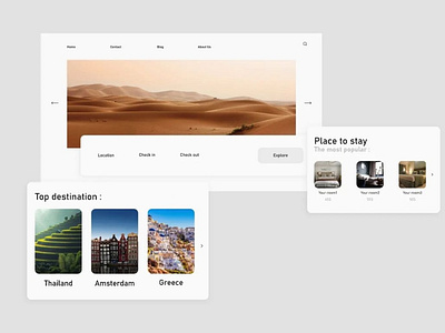 Ui design for travel agency.