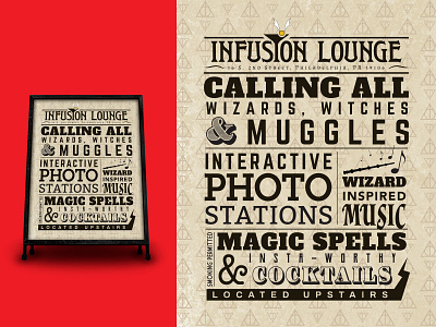 Calling All Wizards, Witches, and Muggles!.. cocktail party design fan art harry potter illustrator outdoor advertising signage type art typography vector