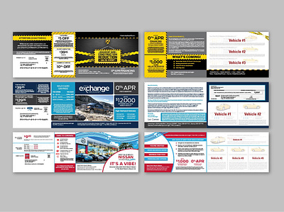 Large Fold Car Dealership Mailers advertisment car dealership graphic design illustrator layout layout design mailer mailers photoshop print print design