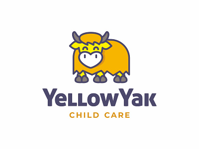 Yellow Yak | Childcare brand branding childcare design flat icon illustration logo logo design modern playful vector