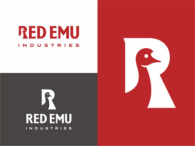 RED EMU Industries brand brand guideline branding design emu icon illustration industrial industry initial logo typography vector wordmark