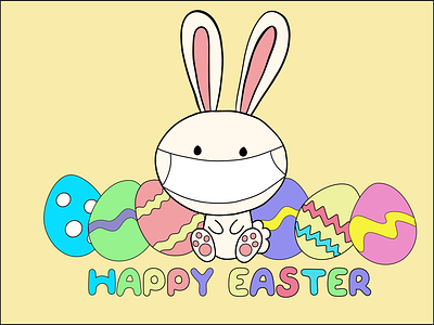 Happy Easter coronavirus covid 19 easter easter bunny easter egg happy easter illustration