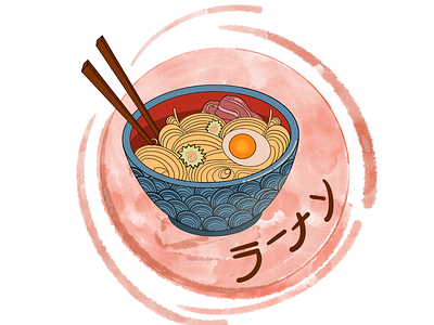 Ramen bowl cartoon design drawing egg illustration japanese japanese culture japanese food noodles ramen