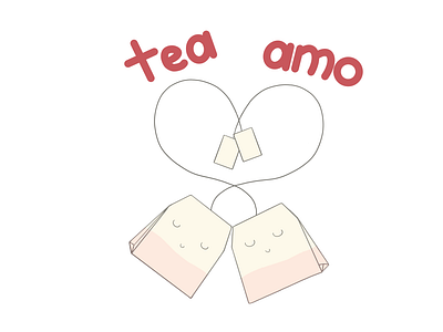 Tea Amo 14 feb cartoon character cute illustration design digital draw drawing illustration love lovers procreate sticker te amo tea tea bag valentine valentines valentines day vector art