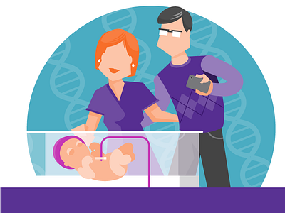 Doting Parents dna family genetics illustration