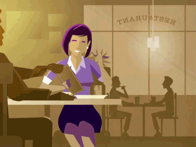 Restauramt to Airplane airplane animation business dining female travel